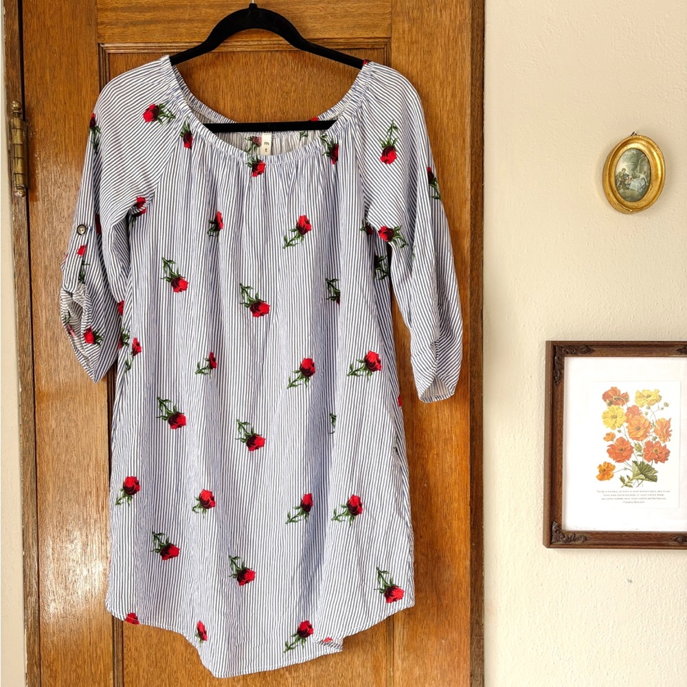 MTS Blue & White Striped Poppy Tunic Shirt